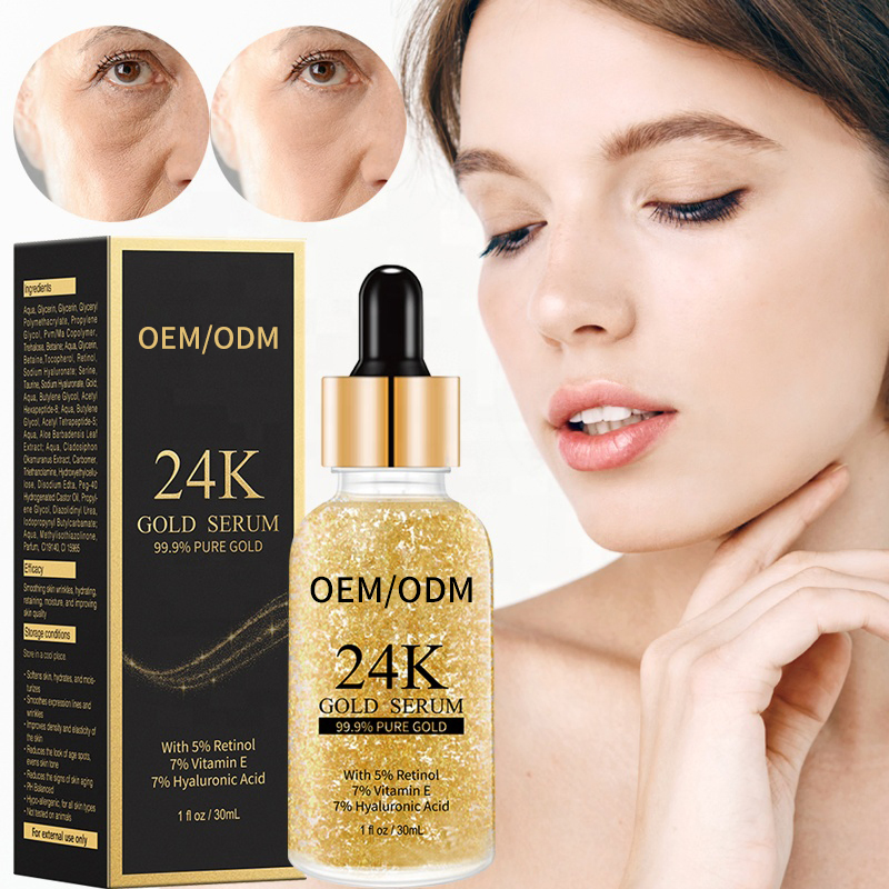 24K Gold Face Serum Repair and Protect Your Skin Essence with Retinol and Vitamin E