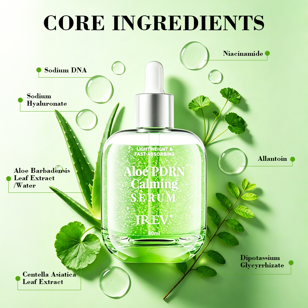 IREV Aloe Vera &amp; Pdrn Calming Serum for Nose &amp; Face-Whitening Nourishing Firming Moisturizer with Redness Relief &amp; Brightening