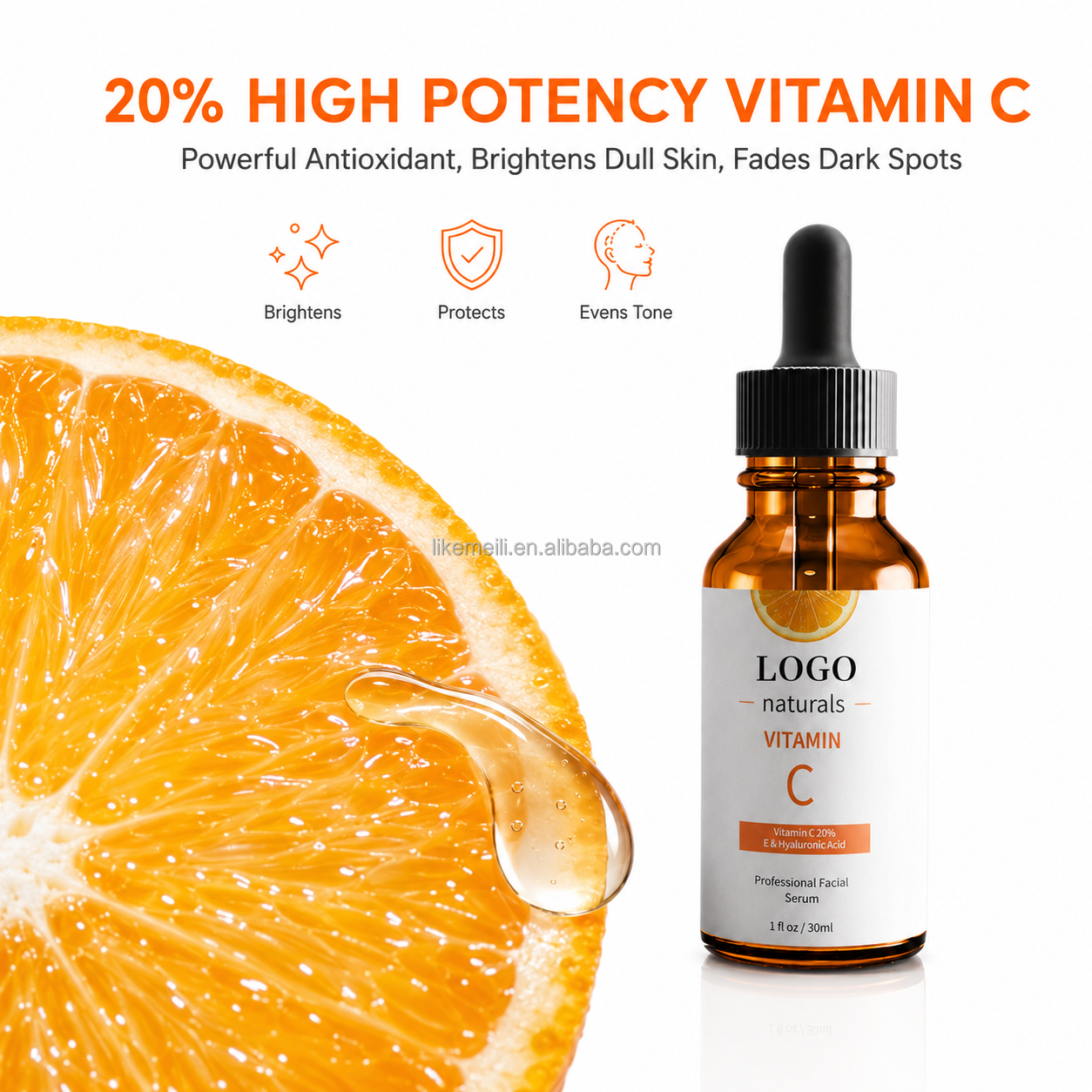 Private Label Natural Anti Aging Whitening Dark Spot Nourishing Moisturizing Custom Logo Korean Skin Care Face Vitamin C Serum