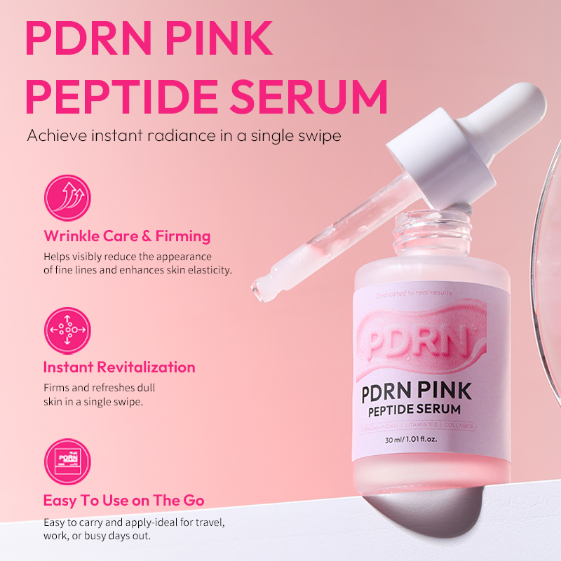 PDRN Pink Peptide Serum Glow Niacinamide Anti-Aging Wrinkle Firming Lifting Skin Care Salmon DNA Face Serum 30ml
