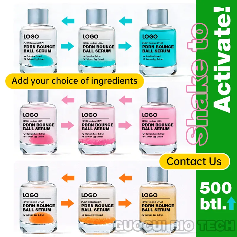 Private Label Salmon DNA Sensitive Skin Safe Zero Irritation Firms Skin Energizes Complexion Anti Aging Pdrn Bounce Ball Serum