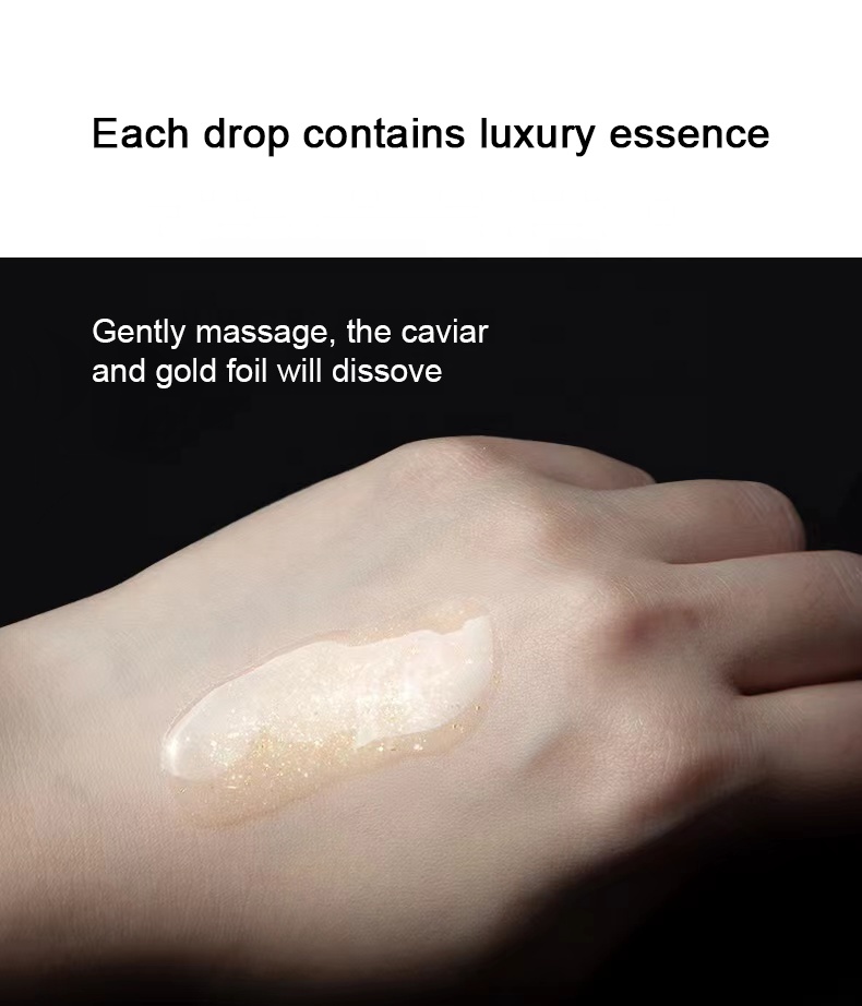 Private Label Luxury 24k Gold Peptide Wrinkle Aging Face Skin Care Collagen Caviar Serum for Dry and Mature Skin