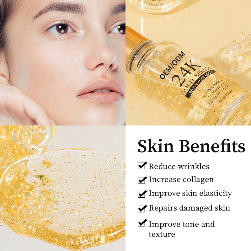 24K Gold Face Serum Repair and Protect Your Skin Essence with Retinol and Vitamin E