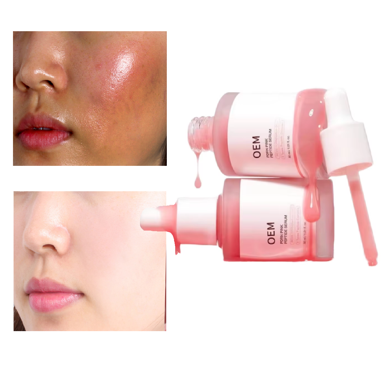 Salmon DNA Sodium Pink Peptide Collagen Serum for Anti-Darkness Anti-Wrinkle Brightening Moisturizing &amp; Hydrating Facial 30ml