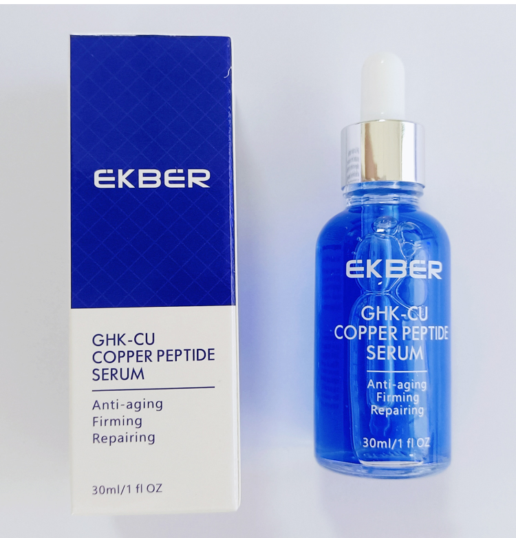 30ml Custom Blue Copper Peptide Serum Skin Care Stock Solution Anti Wrinkle Anti-Aging Moisturizing Serum