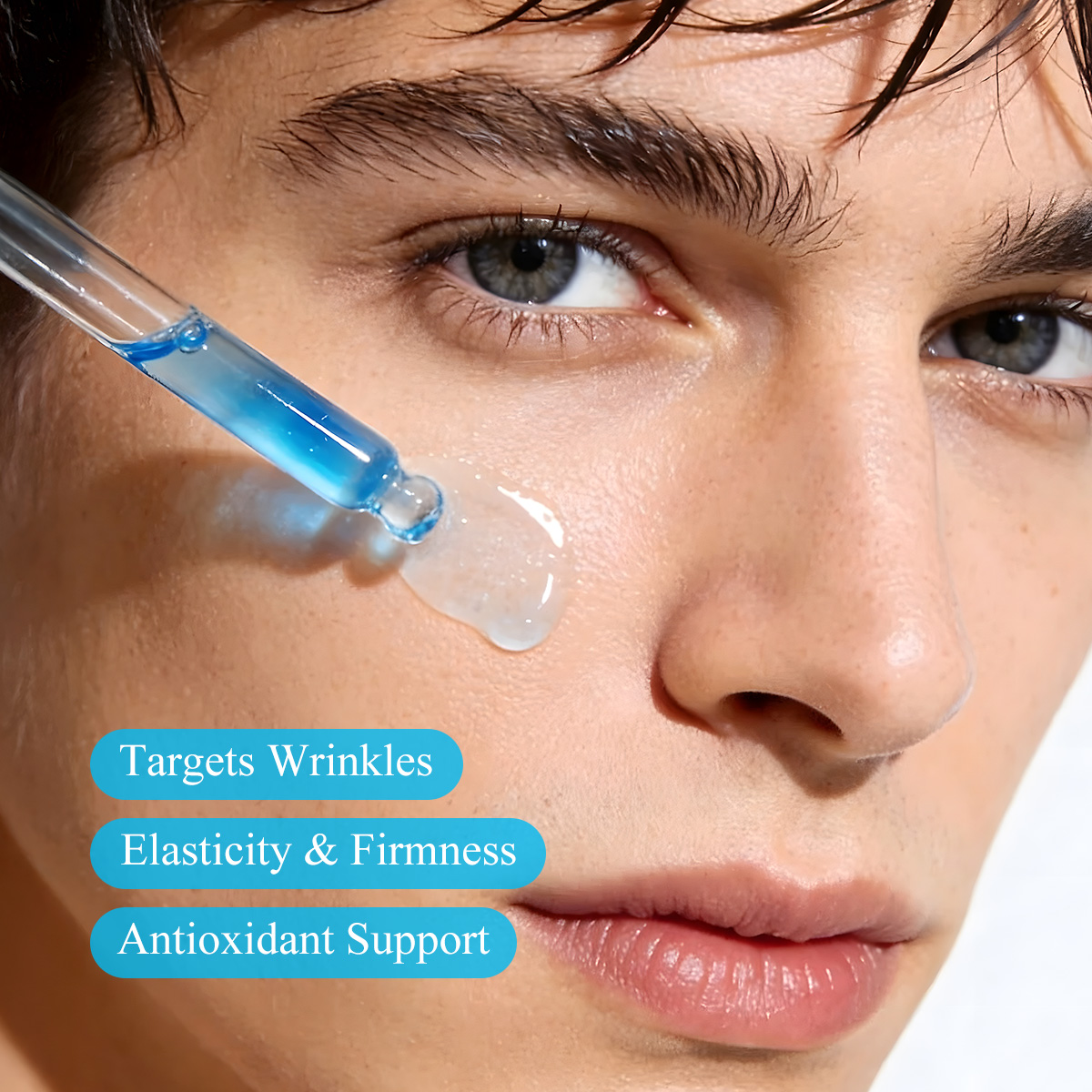 Peptides Wrinkle Care Face Serum Elastic Skin Support Lightweight Daily Routine Skin Care Products Ghk Cu Copper Peptide Serum