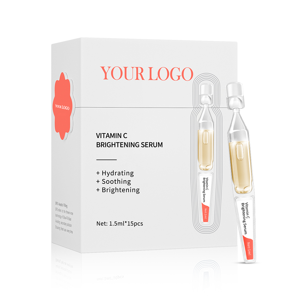 ISO22716 Custom Vitamin C Serum OEM ODM Brightening Anti Dark Spots with Vitamin E Hyaluronic Acid Aloe Vera Private Label