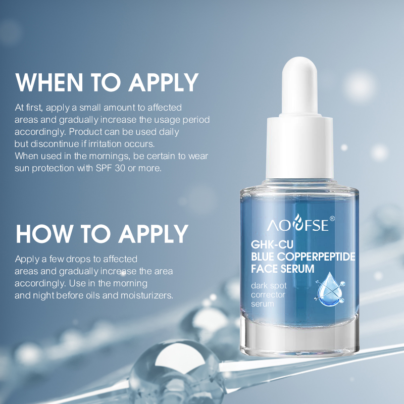 Wholesale Ghk-Cu Blue Copper Peptide Serum Skin Firming Hydrating Copper Peptide Serum Private Label