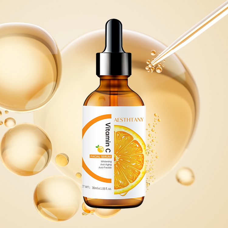 Face Care Serum Beauty Hot Sale 30ml Organic Facial Vitamin C Brightening Serum With Vitamin E Hyaluronic Acid Serum for Face