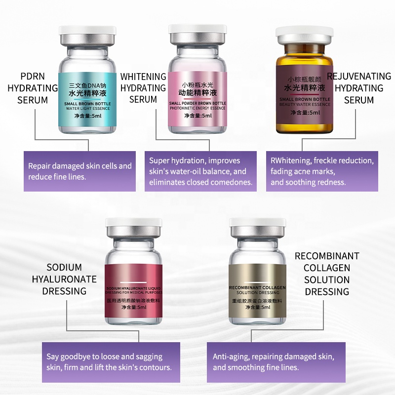 OEM Hight Quality Hyaluronic Acid Tranexamic Acid Acne Glow Pdrn Serum in Set for Face Peptide Serums for Face