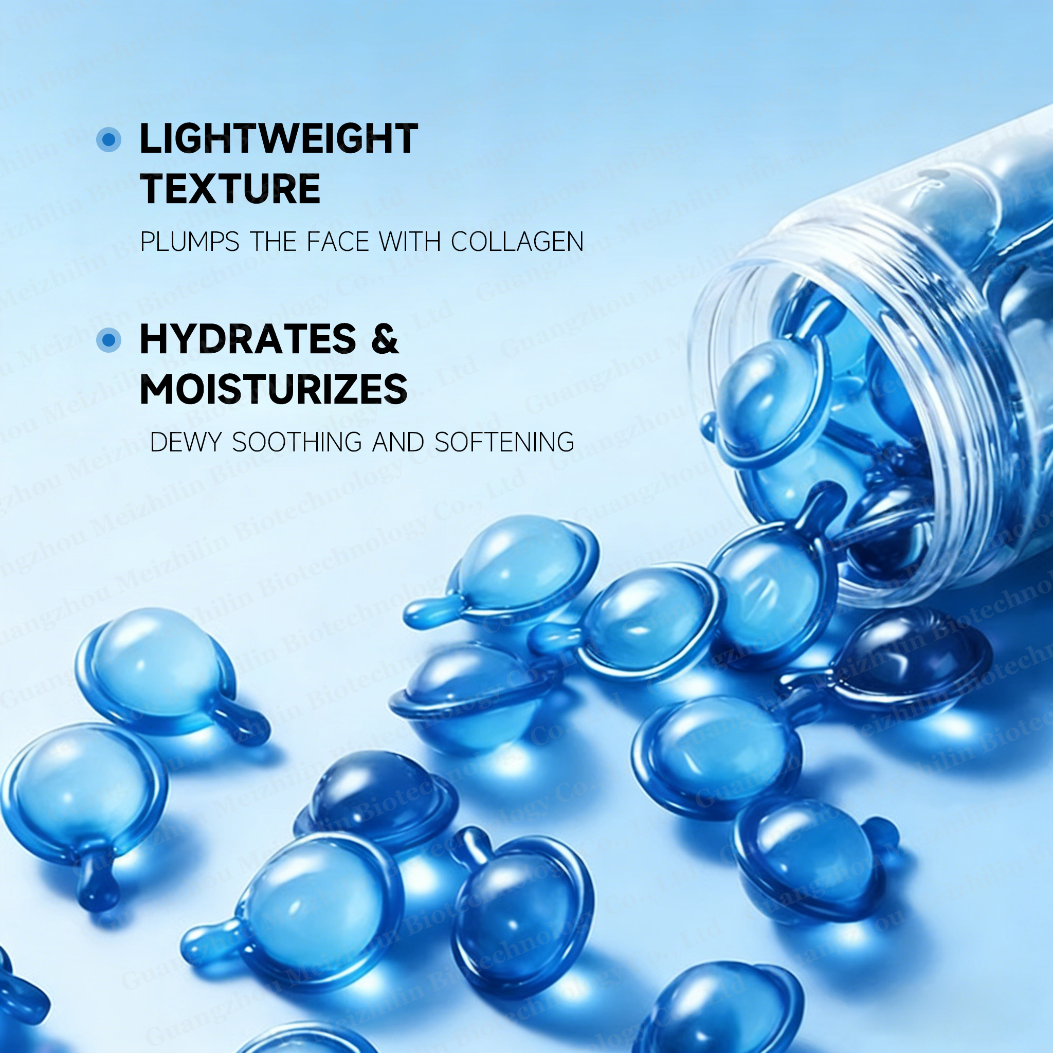 Custom Logo Blue Copper Peptide Cream Serum Capsules for Wrinkle Smoothing and Firming GHK Cu SNAP-8 Peptide Cream