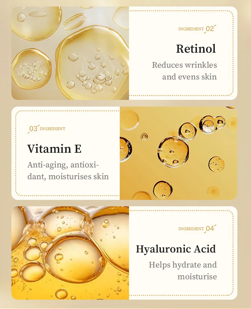 24K Gold Face Serum Repair and Protect Your Skin Essence with Retinol and Vitamin E