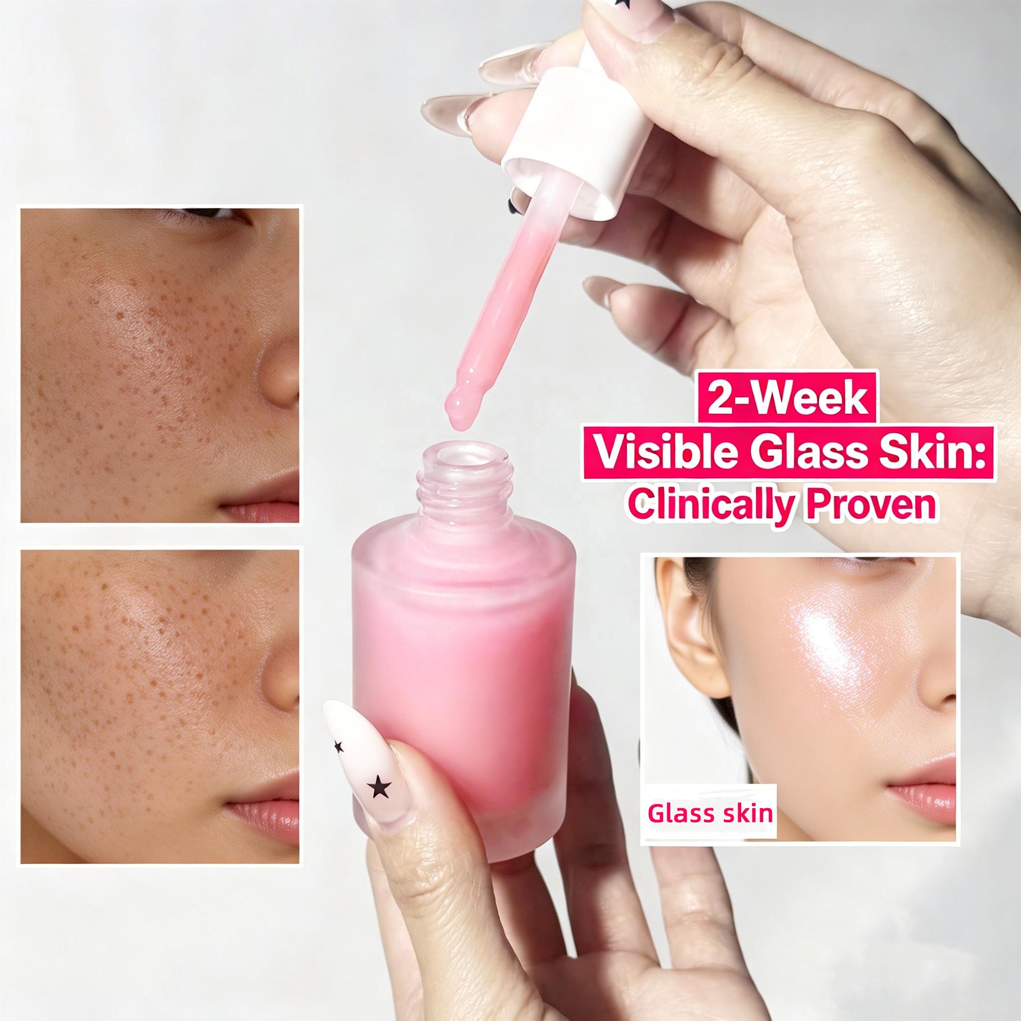 FKY Salmon DNA PDRN Peptide Serum 30ml Liquid Anti-Aging Whitening Face Brightening Firming Moisturizer Skin Care OEM