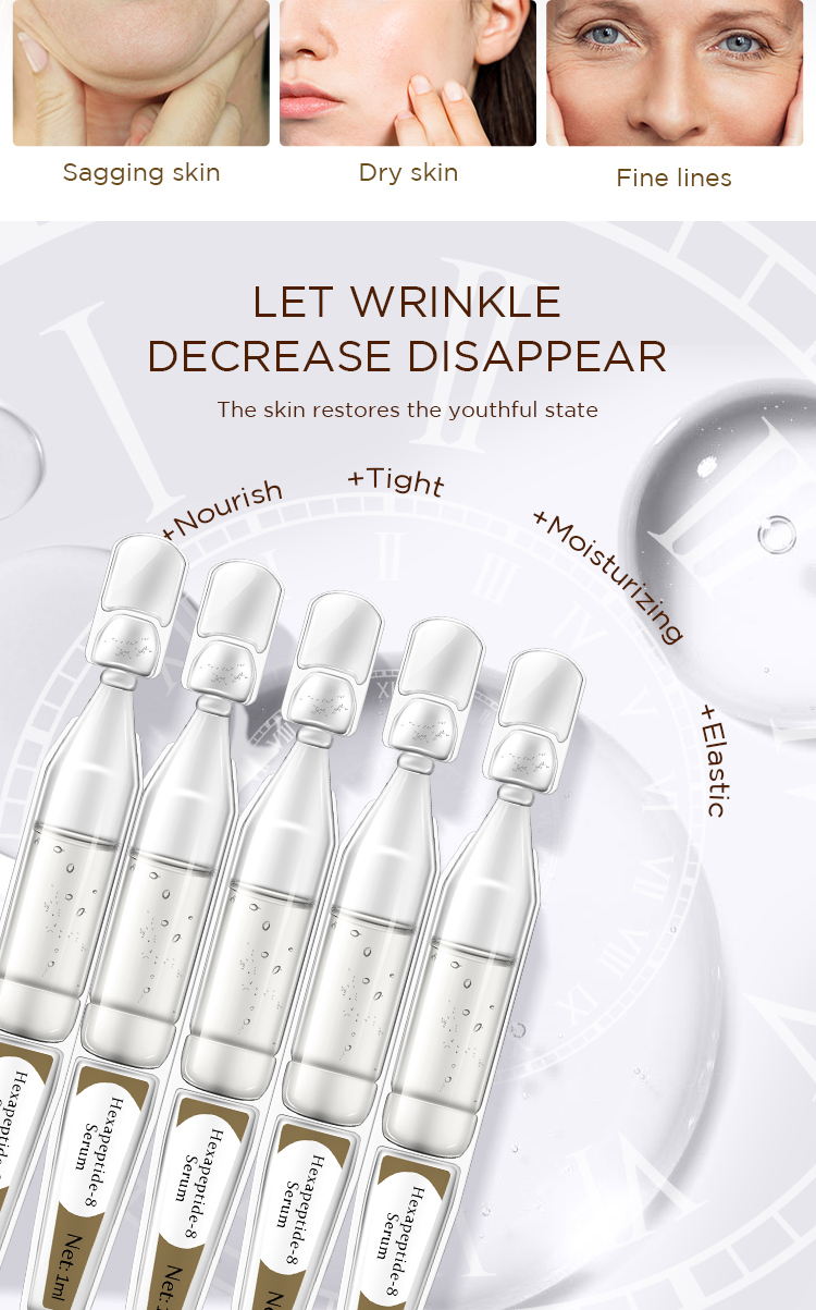 OEM ODM Wholesale Anti Aging Wrinkle Remove Fine Lines Six Peptide Firming Lifting Moisturizing Face Facial Serum Ampoules