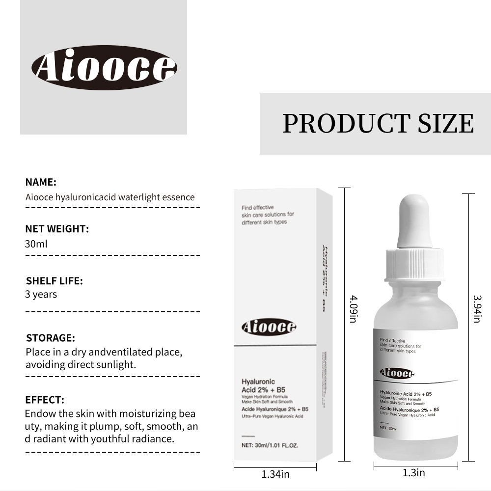 Hyaluronic Acid 2%+B5 Blackhead Remover Anti-wrinkle 30ml Serum Face Lip Eyebrow Skin Care Whitening Essence