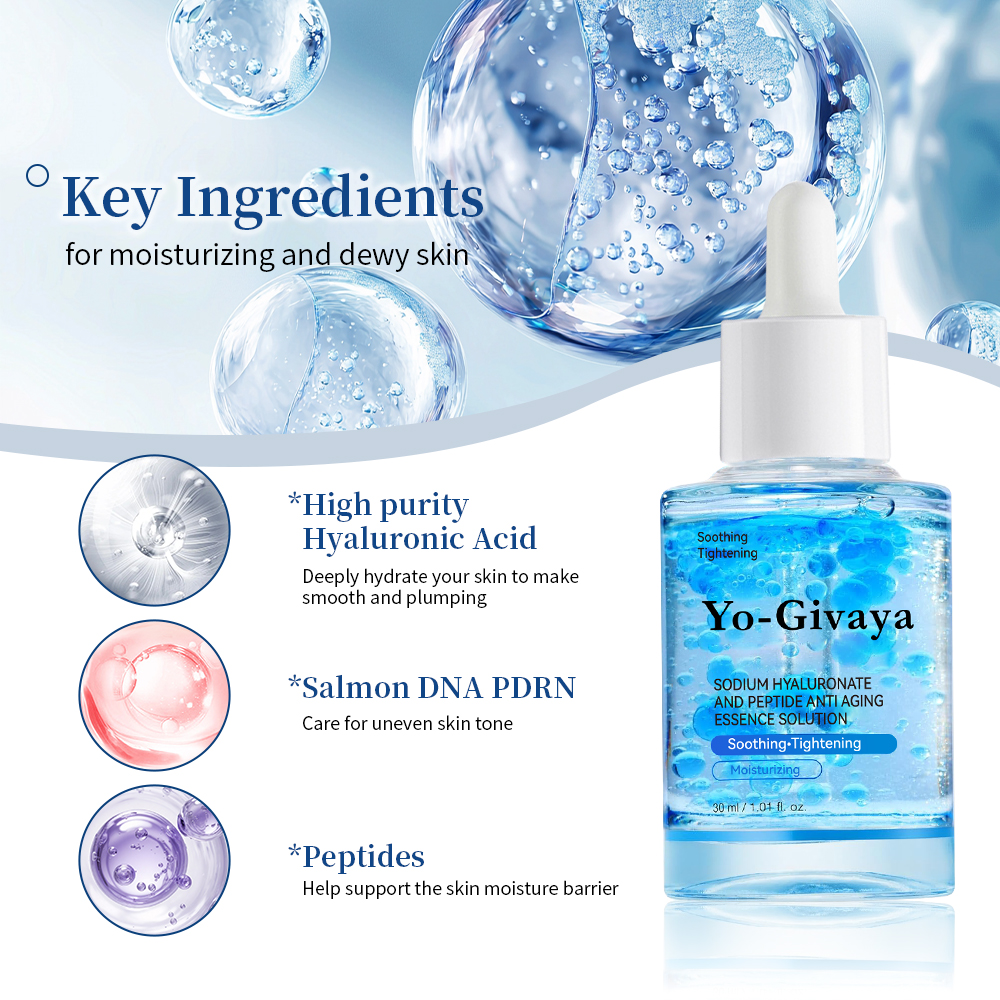 Hyaluronic Multi Peptide PDRN Serum OEM Manufacturer I Private Label Hydrating Plumping Firming Double Layer Custom Formula Face