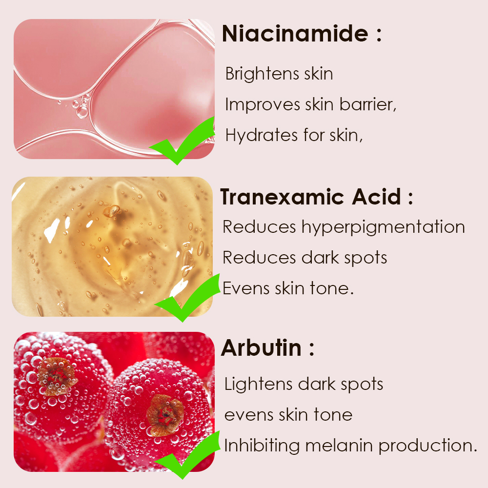 Triple Action Brightening Serum 10% Niacinamide 4% Tranexamic Acid Arbutin Dark Spot Whitening Niacinamide Face Serum
