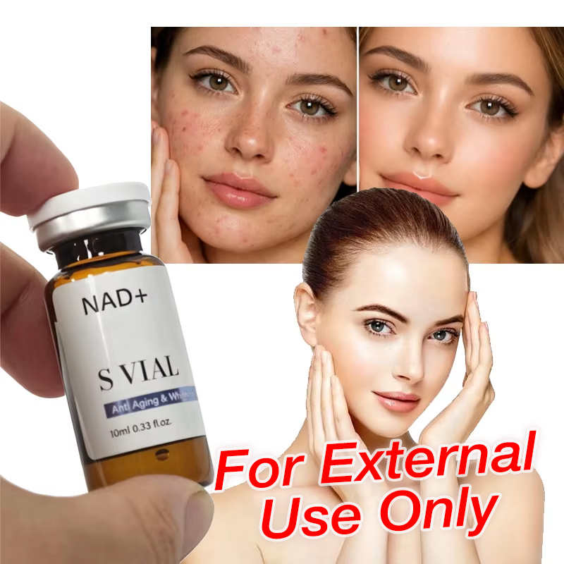 Hot Selling OEM/ODM NAD+ Peptide Boosting Serum Korean Facial Serum 10ml Anti-Aging Hyaluronic Acid Brightening Glass Skin Care