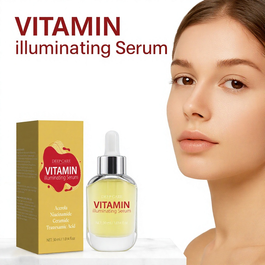 Cross-Border Vitamin Brightening Moisturizing 30ml Illuminating Serum Oil Balancing Neutral Packaging for Women