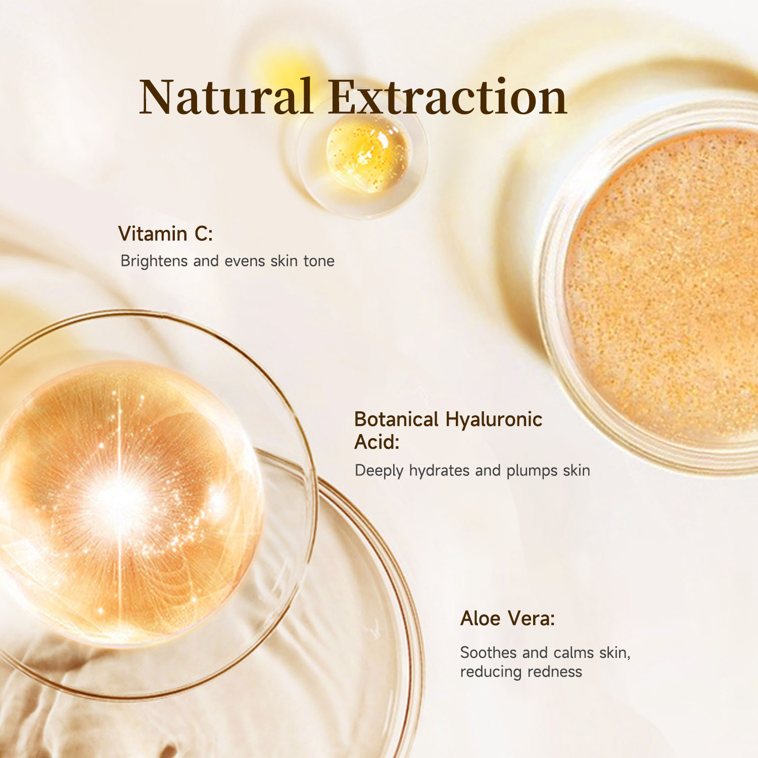 ISO22716 Custom Vitamin C Serum OEM ODM Brightening Anti Dark Spots with Vitamin E Hyaluronic Acid Aloe Vera Private Label