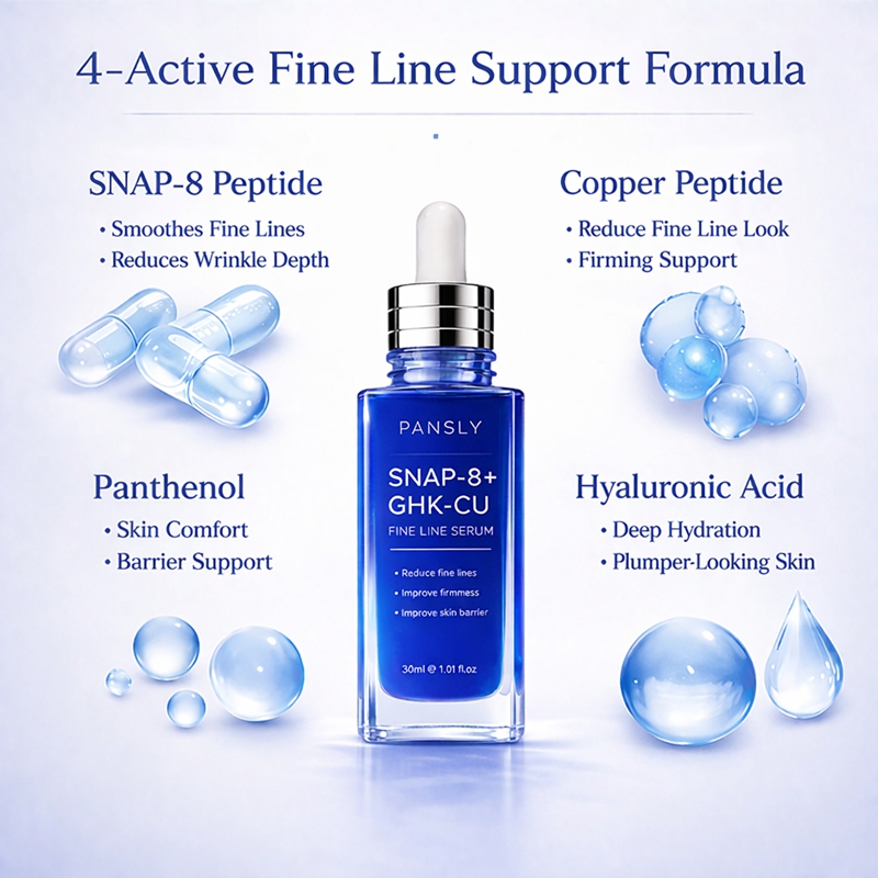 Private Label GHK-CU SNAP-8 Copper Peptide Anti Wrinkle Face Serum Firming Hydrating Barrier Repair Facial Serum