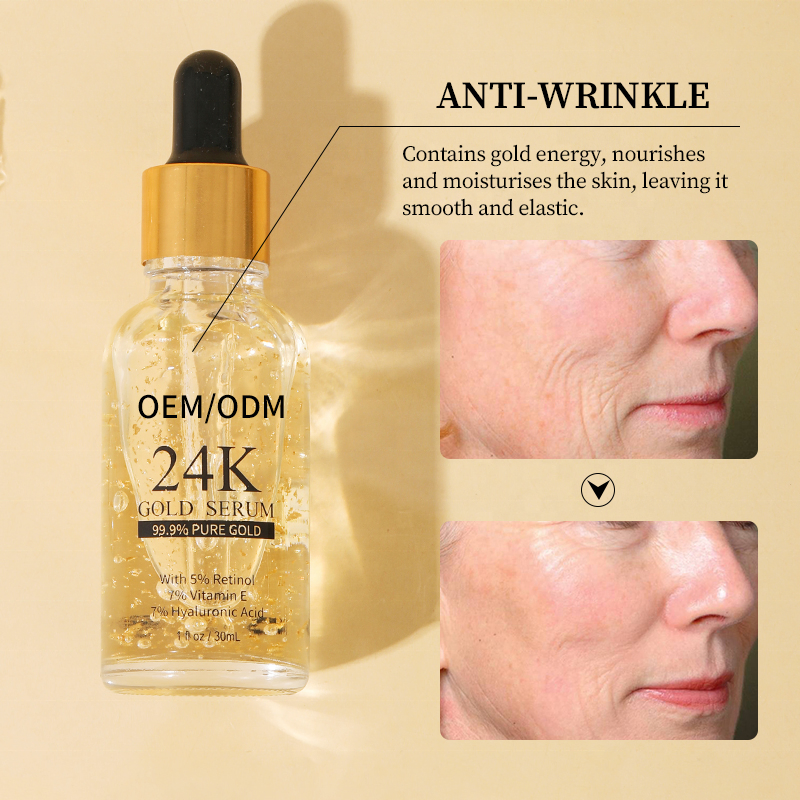 24K Gold Face Serum Repair and Protect Your Skin Essence with Retinol and Vitamin E