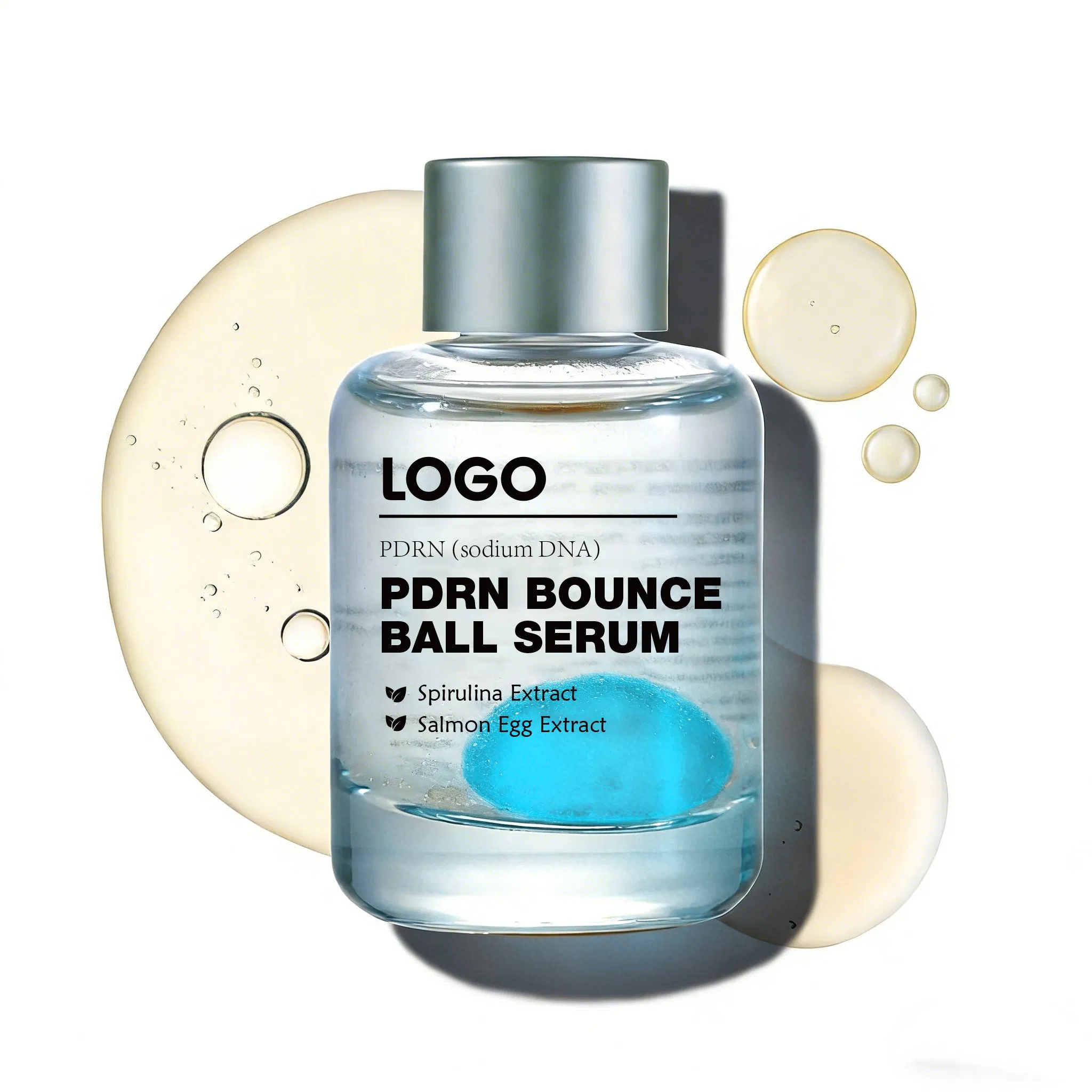 Private Label Salmon DNA Sensitive Skin Safe Zero Irritation Firms Skin Energizes Complexion Anti Aging Pdrn Bounce Ball Serum