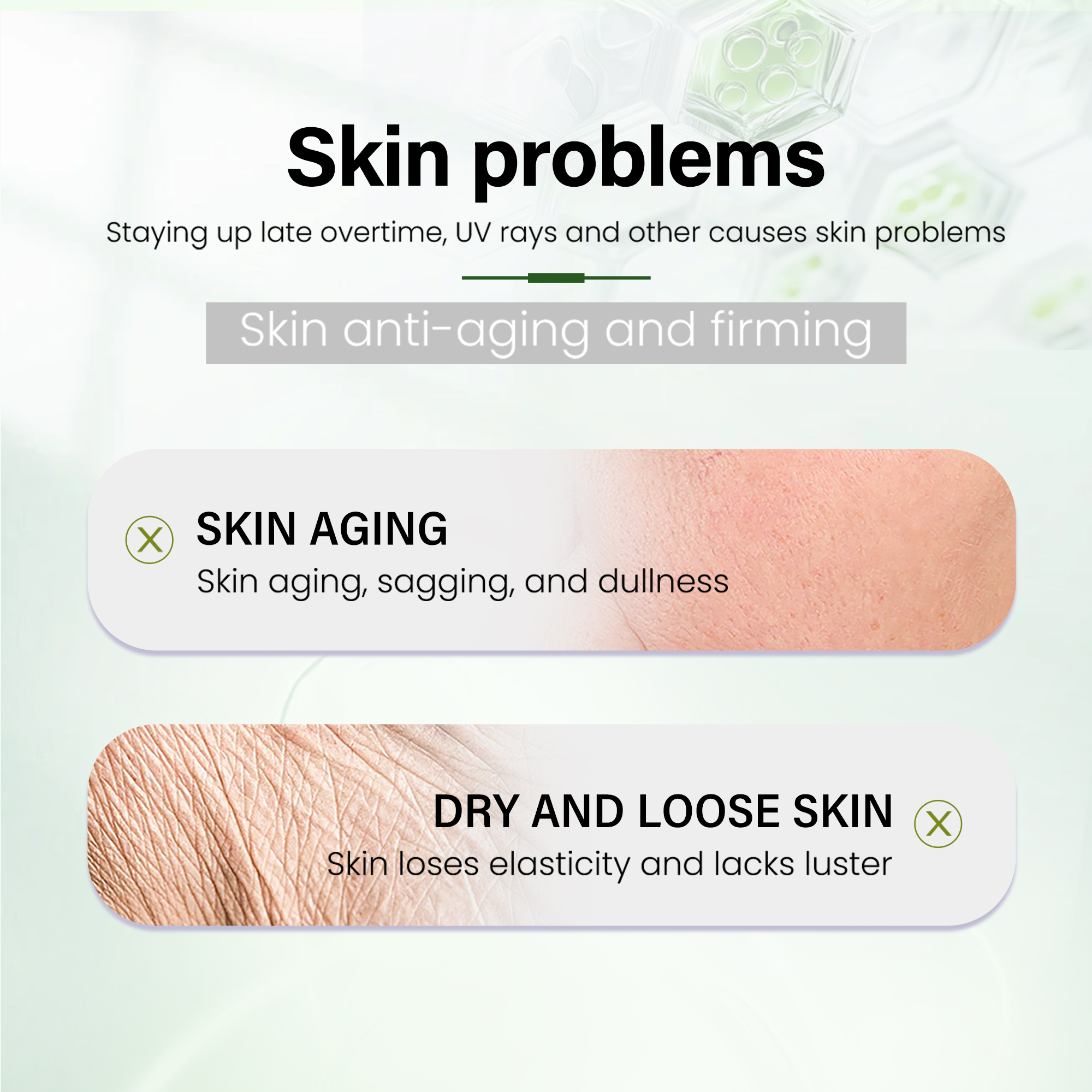 GREENLEM Gold Retinol Glycolic Acid Vitamin C Skin Firming Peptide Smoothing Revitalizing Moisturizer Face Serum Set For Women