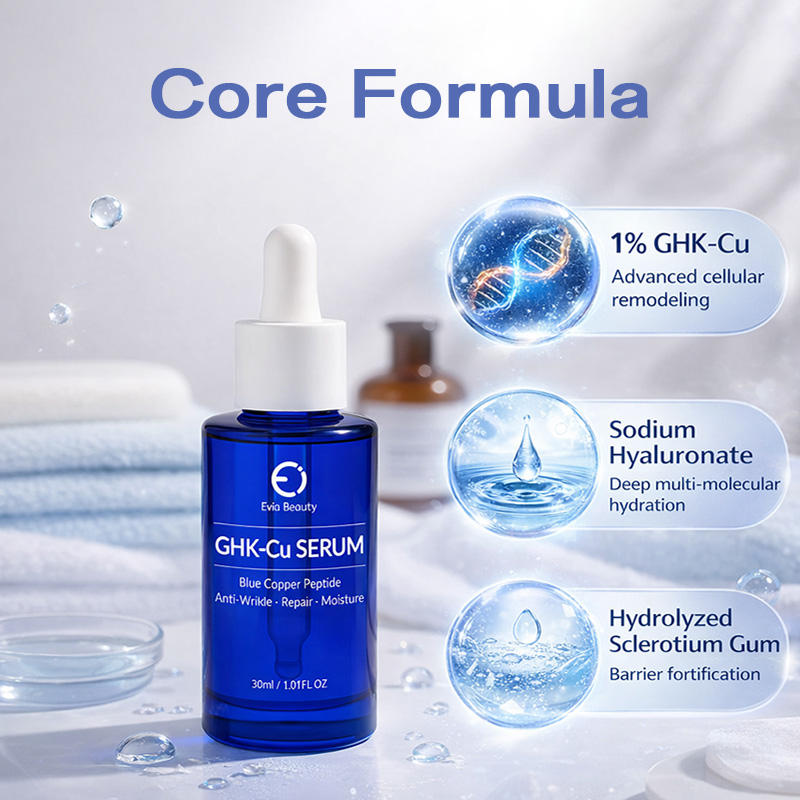 30ml GHK-Cu Blue Copper Peptide Hyaluronic Acid Anti-Wrinkle Repairing Moisture Facial Serum Skincare Serum Copper Peptide Serum