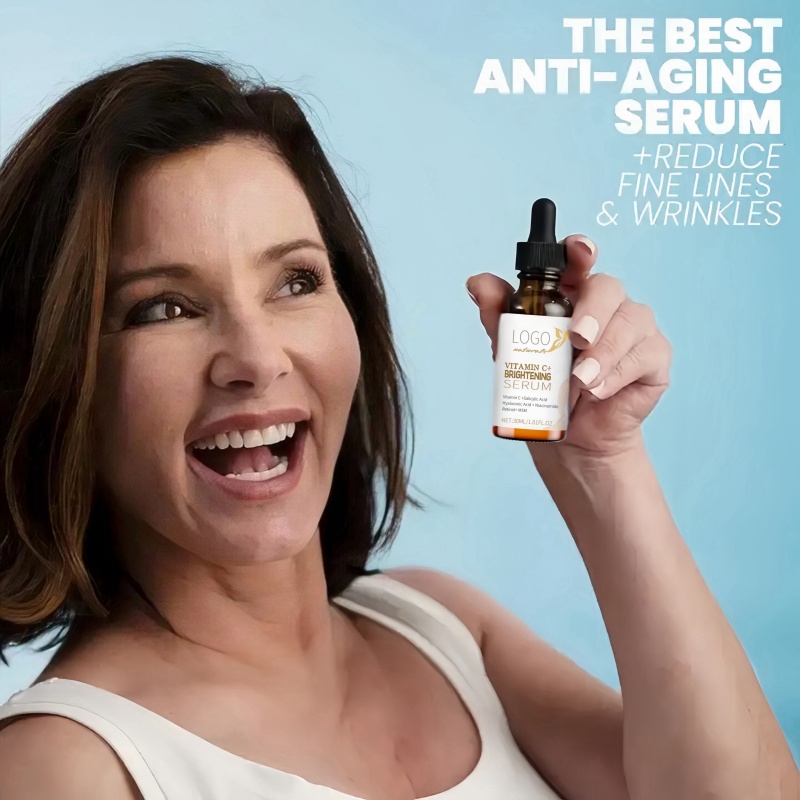 Wholesale Private Label Vegan Vitamin C Serum Anti-Aging Anti-Wrinkle Custom LOGO Rejuvenating Whitening Face Skin Cruelty Free
