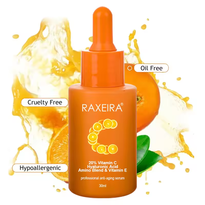 OEM Natural Vitamin C Peptide Anti-Wrinkle Anti-Aging Facial Essence Whitening Liquid Skin Care Private Label Vitamin C Serum