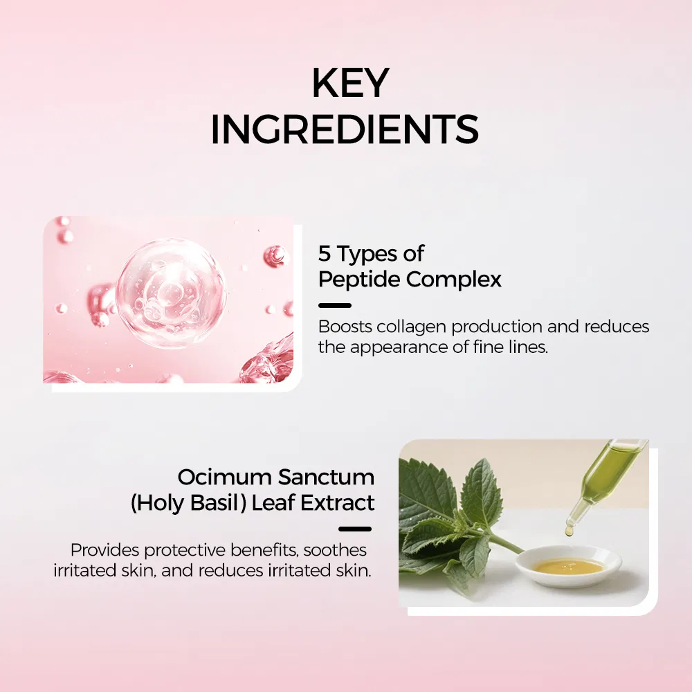 Pink Peptide Serum Glow Anti Aging Firming Niacinamide Face Skincare Facial Serum
