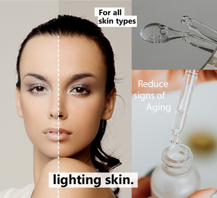 Private Label Skincare Whitening Pure Vitamin C Serum with Vitamin B5 Hyaluronic Acid &amp; Glycerin for Face Anti-Aging