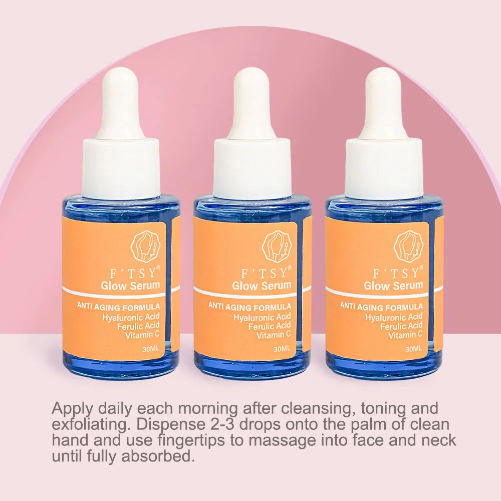 OEM/ODM Whitening Anti Aging Ferulic Acid Glow Serum Hydrating Essence for Face