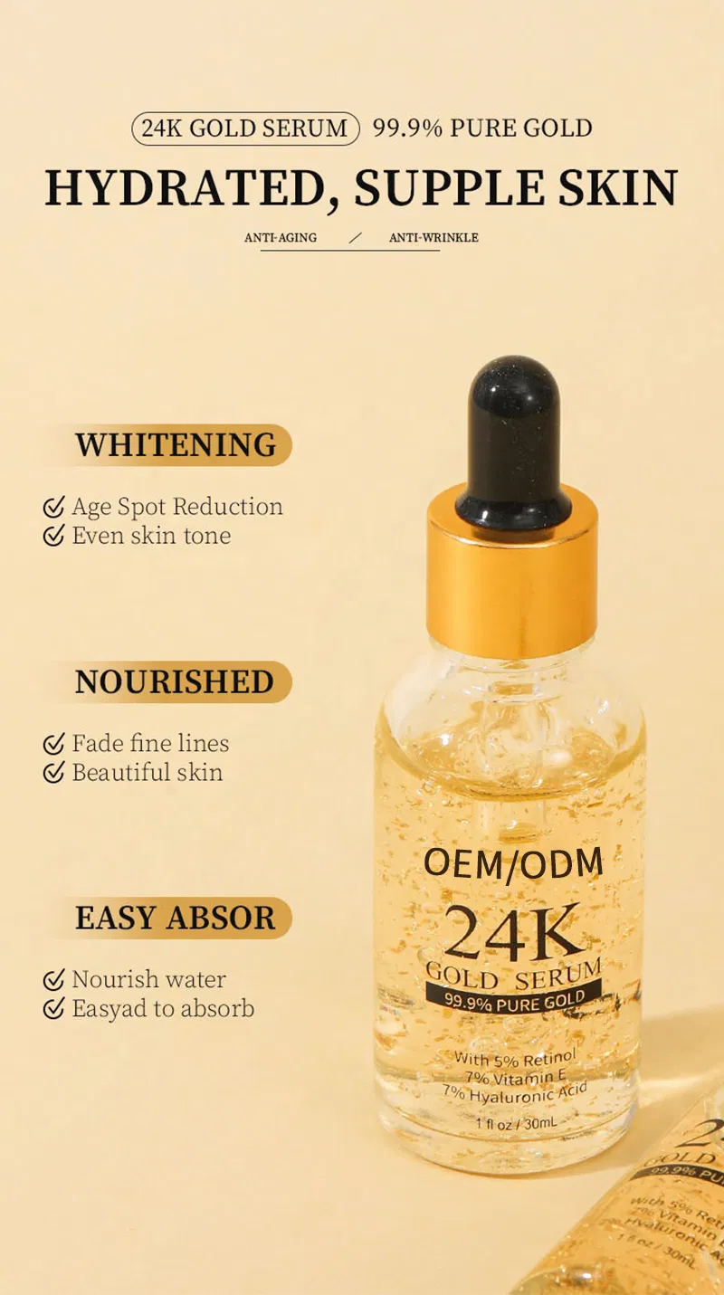 24K Gold Face Serum Repair and Protect Your Skin Essence with Retinol and Vitamin E