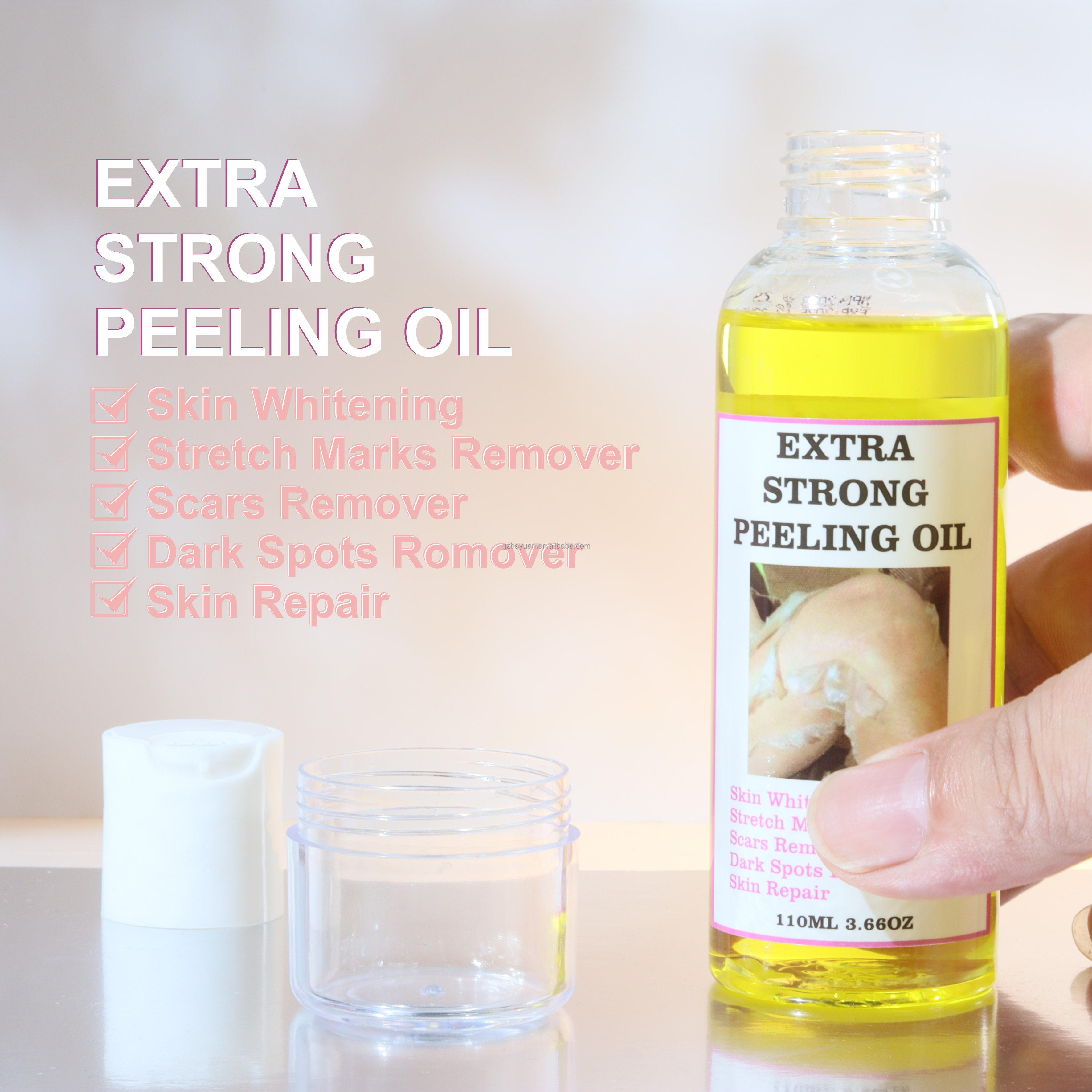 Extra Strong Peeling Oil Whitening Serum for Face Marks Scars Dark Spots Repair with Vitamin C &amp; Hyaluronic Acid 110ml