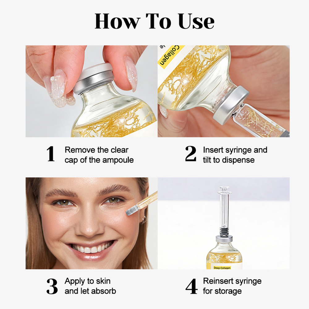 Deep Collagen Silk Peptide Ampoule Hydrating Firming Anti-Aging Facial Serum Instant Face Lift Serum Korea Skin Care
