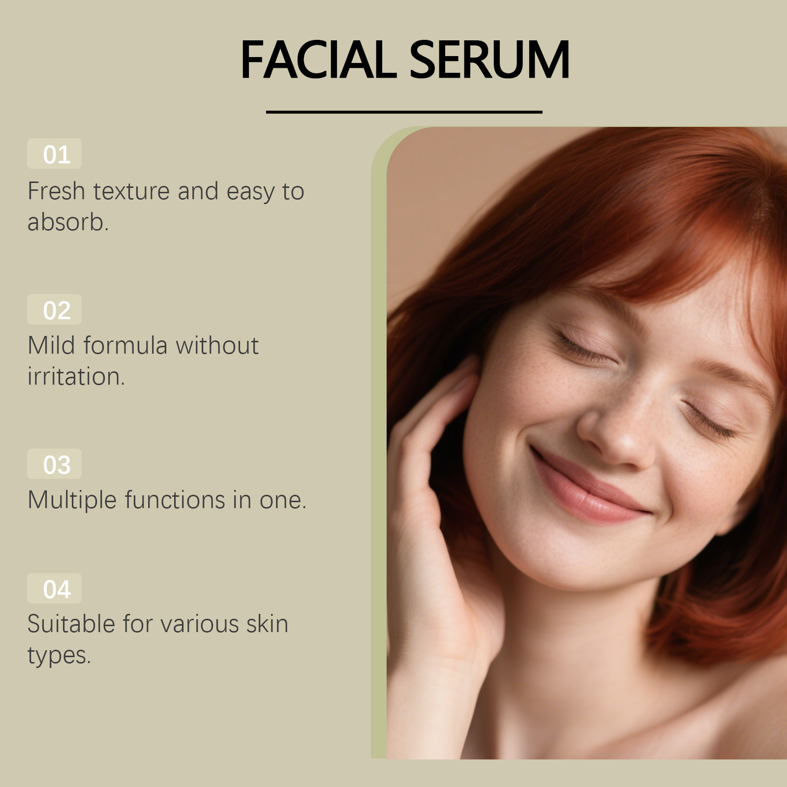 Hyaluronic Acid Anti-Wrinkle Moisturizing Serum Nourishing Shiny Hydrating Facial Care with Tightening &amp; Repairing 30ml
