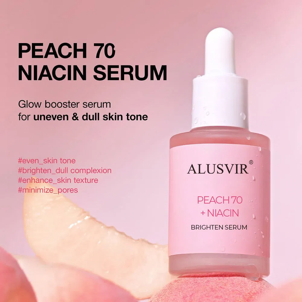 Peach Niacinamide Pink Serum Dark Spot Care Glowing Whitening Anti-Aging Pore Shrinking