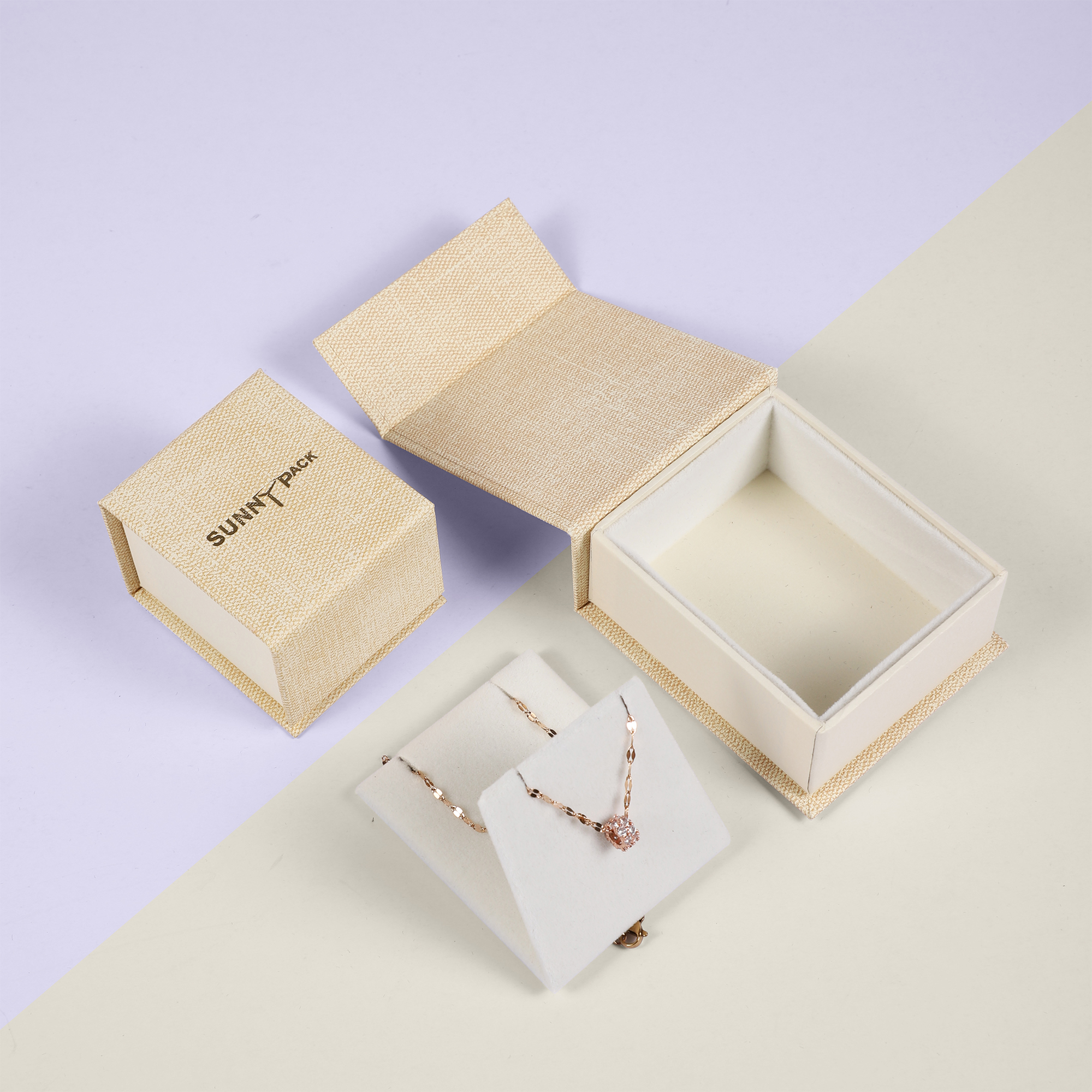 Sunny Pack Magnet Jewelry Boxes Set, Magnetic Closure Jewellery Gift Paper Box with Shopper and Pouch Bag