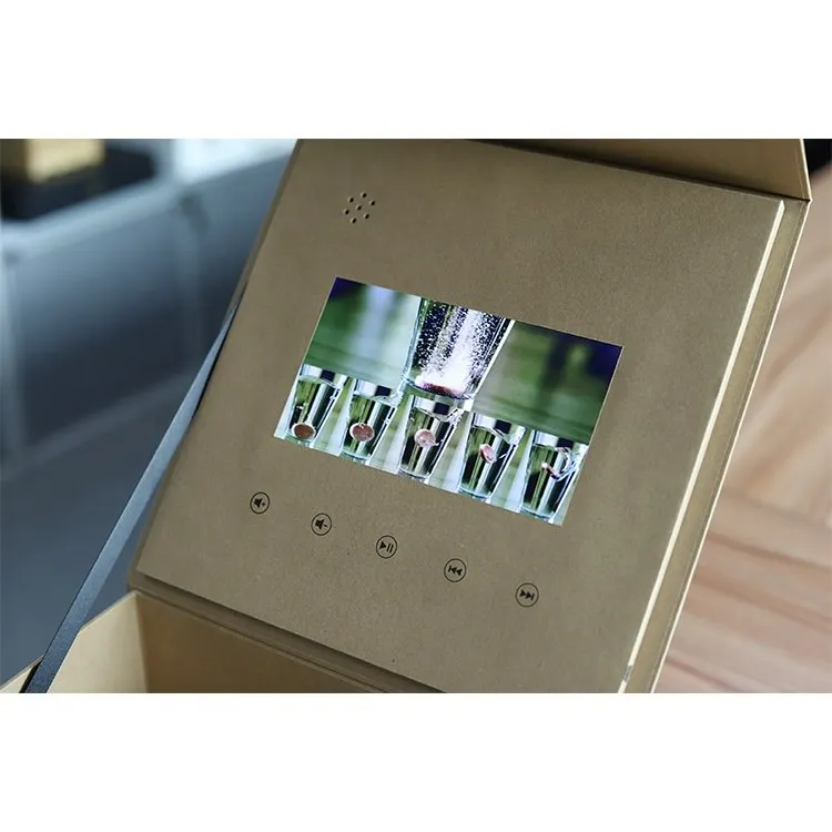 Custom Hand Made White Cardboard Paper Box 7 Inch LCD Display Video Gift Box for Birthday Anniversary Promotional Luxury Jewelry