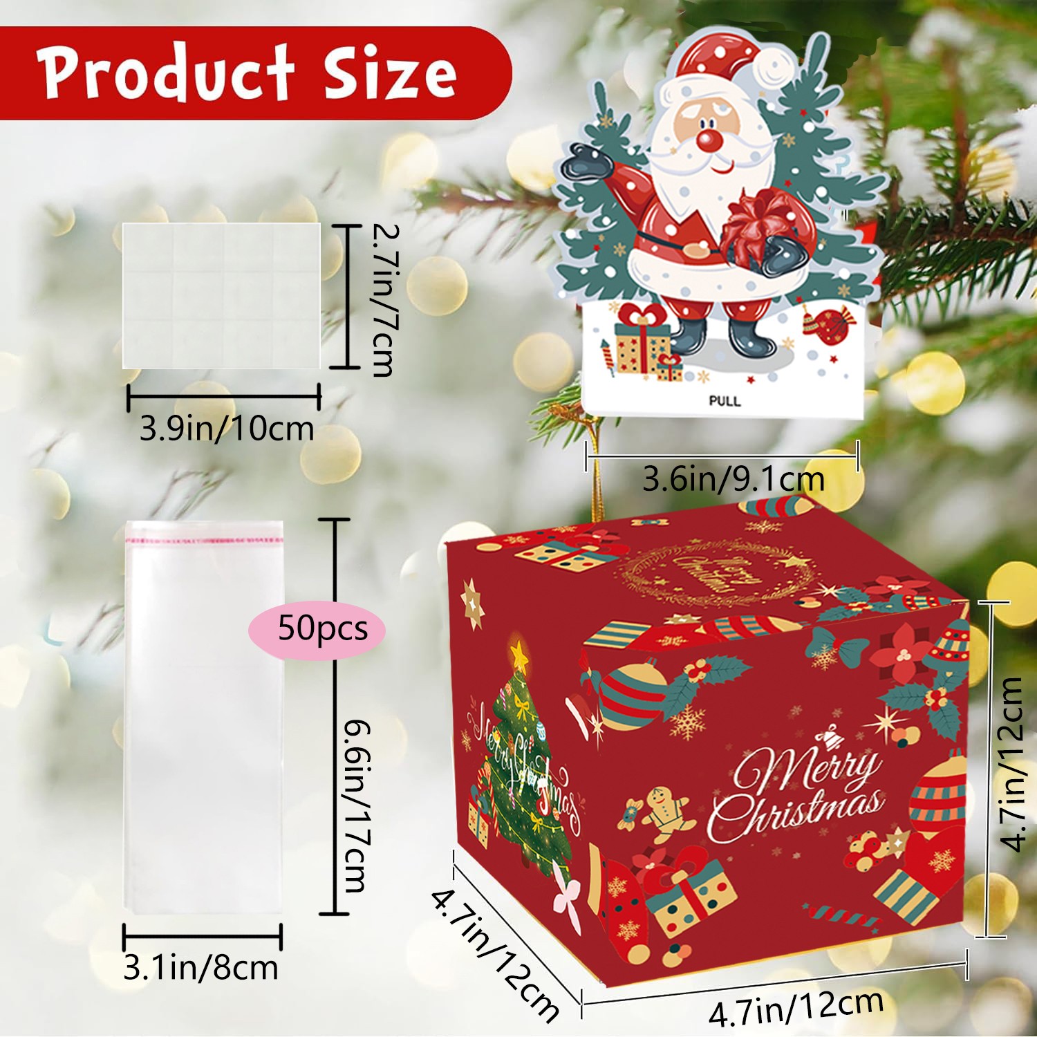 Christmas Party Happy Holiday Surprise Magnetic Cash Gifts Box Money Holder Includes Transparent Bags for Recycled Materials