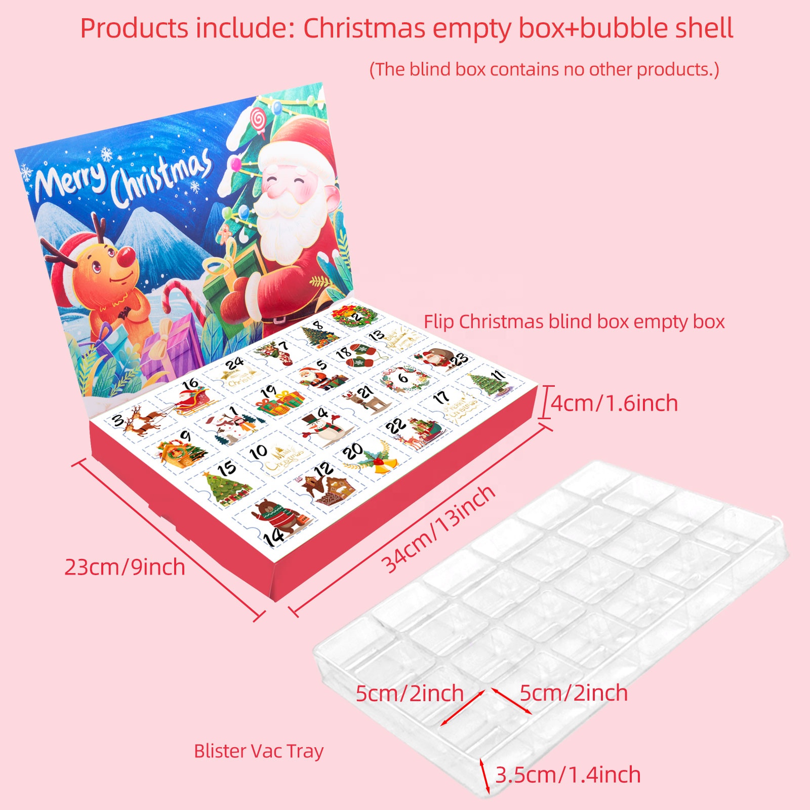 Red Color Advent Calendar Box
