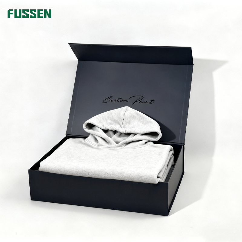 Custom Logo Luxury Box Magnetic Closure Lid Paper Rigid Cardboard Black Magnet Box Package Shoe Clothes Cardboard Gift Packaging
