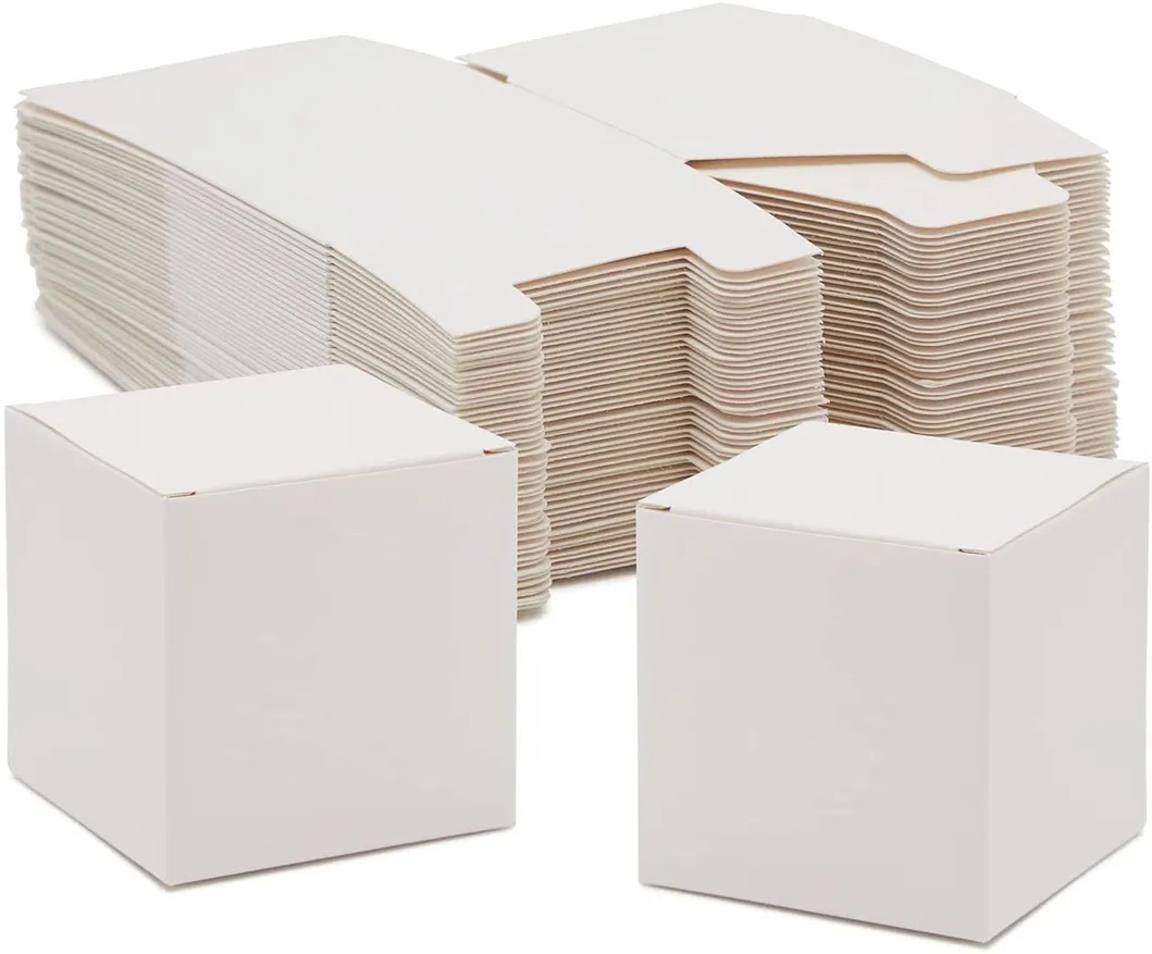 Promotional Party Favor Small White Square Paper Cardboard Gift Boxes with Lid
