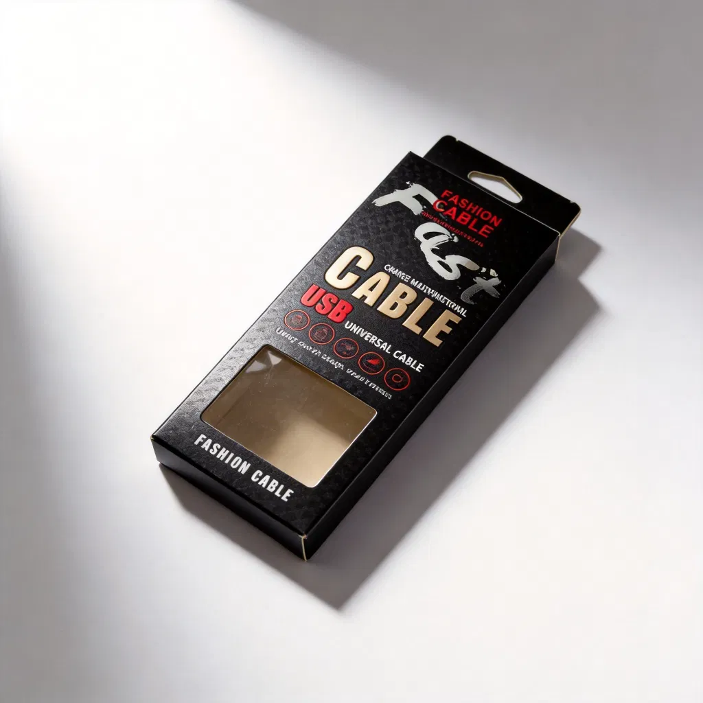 Premium Retail Packaging Paper Box for USB Cables and Phone Accessories