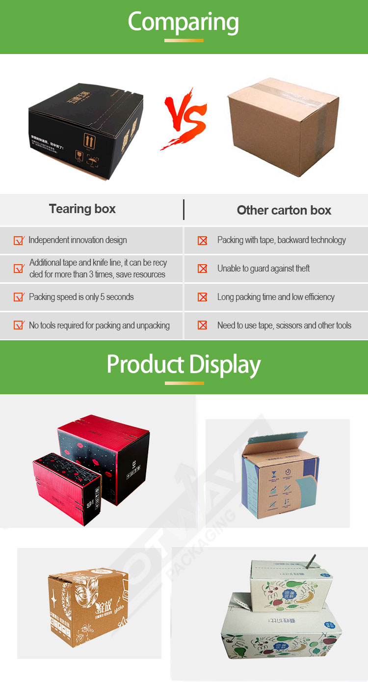 Premium Stylish Pink Custom Printed Foldable Tear-off Corrugated Paper Lid Box For Food Gift Packaging