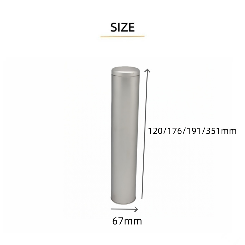 Promotional Silver Long Cylindrical Badminton Gift Tin Box