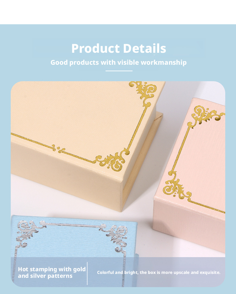 Hot-Selling Art Paper Sponge Lined Book-Shaped Customizable Magnetic Flip Cover European Style Jewelry Gift Box