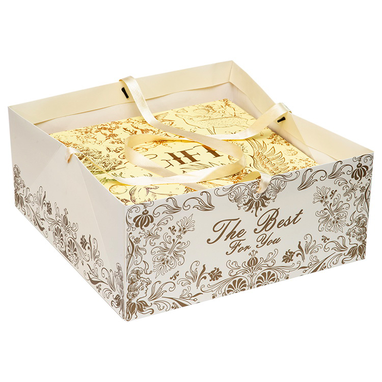 Customized Recyclable Holiday Gift Box High-end Design Set UV Printing Ivory Board Packaging Handbag Sky Earth Cover Paper Box